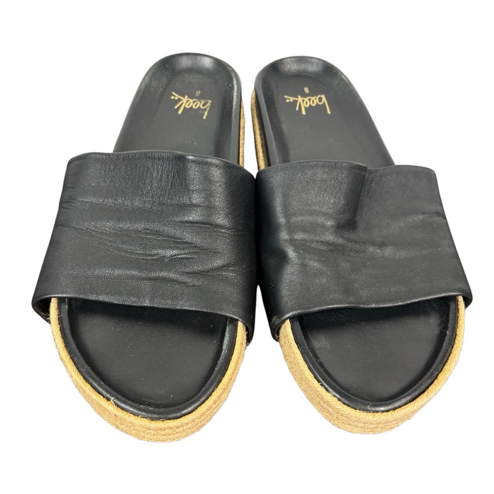 Beek Black Leather Sandals